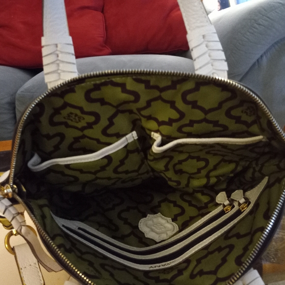 orYANY Cassie Pebbled Leather convertible shoulder satchel white dust bag - Picture 6 of 8